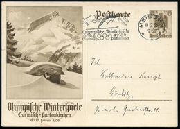 MEISSEN/ *1k/ Olympische Winterspiele/ 6.-12.2.1936/ Garmisch-Partenkirchen 1936 (10.2.) Seltene MaWSt. (Skispringer) Au - Ete 1936: Berlin
