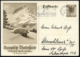 GARMISCH-PARTENKIRCHEN 2/ */ Olymp.Winterspiele/ 6.-16.2. 1936 (6.2.) MWSt Vom Eröffnungstag Auf Sonder-P 6+4 Pf. Olymp. - Zomer 1936: Berlijn