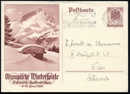GARMISCH-PARTENKICHEN 2/ */ Olymp.Winterspiele/ 6.-16.2. 1936 (12.2.) MWSt (Skispringer) Auf Passender Sonder-P. 15 + 10 - Sommer 1936: Berlin