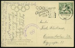 BERLIN NW7/ Mn/ Oly.Spiele/ Berlin 1.-16.Aug. 1936 (20.7.) MWSt Auf EF 6 + 4 Pf. Olympia Auf Amtl. S/w.-Foto-Ak Nr.6: Ec - Estate 1936: Berlino