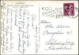 HAMBURG 1/ A/ Olymp.Spiele/ Berlin 1.-16.Aug. 1936 (14.8.) MWSt Aus Der Zeit Der Sommerspiele (Brandenbg.Tor Etc.) Auf E - Estate 1936: Berlino