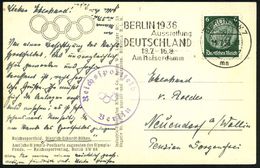 BERLIN NW7/ Mn/ BERLIN 1936/ Ausstellung/ DEUTSCHLAND/ 18.7.-16.8. 1936 (15.7.) MWSt + Viol. HdN: Reichs-sportfeld Auf P - Ete 1936: Berlin