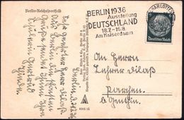 BERLIN-CHARLOTTENBURG 2/ V/ BERLIN 1936/ Ausstellung/ DEUTSCHLAND 1936 (22.7.) MWSt Klar Auf S/w.-Foto-Ak: Reichssportfe - Verano 1936: Berlin