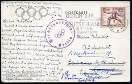 BERLIN-CHARLOTTENBURG 2/ V/ BERLIN 1936/ Ausstellung/ DEUTSCHLAND.. 1936 (9.8.) MWSt Auf EF Olympiade 15 + 10 Pf. Fechte - Summer 1936: Berlin
