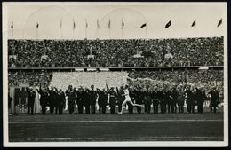 BERLIN OLYMPIA-STADION/ XI.Olympiade 1936 (16.8.) SSt Ohne UB (Olympia-Glocke) Auf Satzreiner Olympia-Frankatur (Mi.609/ - Ete 1936: Berlin