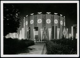 Berlin 1936 Amtl. S/w.-Foto-Ak.: Adolf-Hitler-Platz Im Olympia-Schmuck Bei Nacht (Fotograf Hans Hartz, Verlag Hans Andre - Estate 1936: Berlino