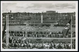 BERLIN FAHRBARES POSTAMT/ D/ XI.Olympiade 1936 (11.8.) SSt (Olympia-Glocke, Mittig Etw. Undeutl.) S/w.-Foto-Ak.: Ausstel - Ete 1936: Berlin