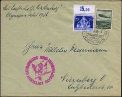 FRANKFURT/ (MAIN)/ Flug-u.Luftschiffhafen/ RHEIN-MAIN 1936 (1.8.) HWSt + Viol. HdN: LUFTSCHIFF HINDENBURG/ OLYMPIAFAHRT  - Estate 1936: Berlino