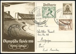 BERLIN AUSSTELLUNG DEUTSCHLAND/ C/ XI.Olympiade 1936 (6.8.) SSt (Olympia-Glocke) 2x Auf Sonder-P. 6 + 4 Pf. Olympia-Gloc - Zomer 1936: Berlijn