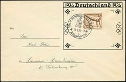BERLIN OLYMPIALAGER HEERSTRASSE/ A/ XI.Olympiade 1936 (16.8.) SSt Vom Finaltag (Oly.-Glocke) Auf EF 3+2 Pf. Olympiade (M - Ete 1936: Berlin