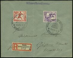 BERLIN AUSSTELLUNG DEUTSCHLAND/ A/ XI.Olympiade 1936 (9.8.) SSt A. Olympia 15 Pf.+ 10 Pf. Fechten U. 25 Pf.+ 15 Pf. Rude - Ete 1936: Berlin