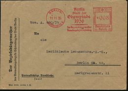 BERLIN-/ SCHÖNEBERG 1/ Berlin/ Stadt D./ Olympiade/ 1936/ Der Bezirksbürgermeister../ Schöneberg 1935 (11.11.) Sehr Selt - Zomer 1936: Berlijn