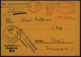 BERLIN-CHARLOTTENBURG 1/ Berlin/ Stadt Der/ Olym-/ Piade/ 1936/ ..Bez.Bürgerm.Charlottenburg 1936 (17.2.) Seltener AFS,  - Sommer 1936: Berlin