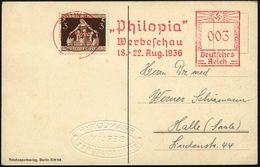 BERLIN W 62/ "Philopia"/ Werbeschau/ 18.-22.Aug. 1936 (20.8.) Sehr Seltener AFS 003 Pf. = Philatel. Olympia-Ausstellung  - Estate 1936: Berlino