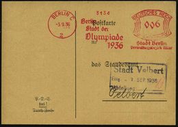 BERLIN C/ 2/ Berlin-/ Stadt Der/ Olympiade/ 1936/ Stadt Berlin/ Verwaltungsbez.Mitte 1936 (5.9.) Seltener AFS Klar Gest. - Zomer 1936: Berlijn