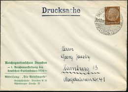 DRESDEN AUSSTELLUNG/ Reichsgartenschau 1936 (26.6.) SSt = Rose U.a. Blumen (als Blumengirlande) Klar Gest. Organisations - Verano 1936: Berlin