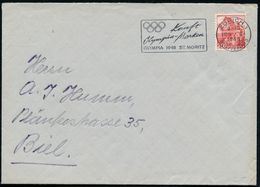 SCHWEIZ 1948 (Jan.) MWSt: ZÜRICH 1/Kauft/Olympia-Marken/OLYMPIA 1948.. (Olymp. Ringe) Klar Gest. Bedarfs-Bf. - - Zomer 1948: Londen