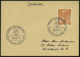 BERLIN-CHARLOTTENBURG 9/ VOROLYMPISCHE FESTTAGE 1952 (20.6.) SSt Auf EF 4 Pf. Vor-Olympiade (Mi.88 EF) Inl.-Drs.- Erstta - Zomer 1952: Helsinki