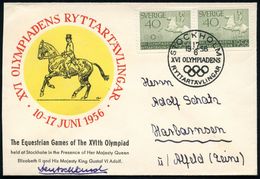 SCHWEDEN 1956 (14.6.) 40 Ö. Olympiade, Waager. Paar = Antiker Reiter + Olympia-SSt.: STOCKHOLM/ XVI OLYMPIADENS/ RYTTART - Estate 1956: Melbourne