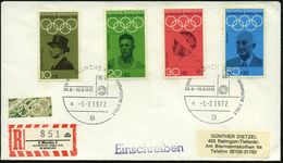 8 MÜNCHEN 2/ OLYMP.SPIELE/ A 1972 (1.7.) SSt Ohne Uhrzeit Auf Olympia-Frankatur (Mi.561/2, 564/5) + Sonder-RZ: 8 München - Ete 1972: Munich