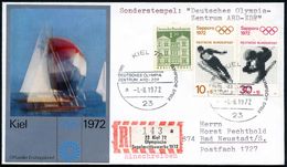23 KIEL 72/ OLYMP.SPIEE/ DEUTSCHES OLYMPIA/ ZENTRUM ARD-ZDF/ A 1972 (1.8.) SSt Auf Olympia-Frankatur Etc. + Sonder-RZ: 2 - Zomer 1972: München