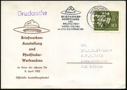 5773 MESCHEDE/ Sr/ BRIEFMARKEN-/ AUSSTELLUNG/ UND/ PFADFINDER-/ WERBESCHAU:: 1962 (8.4.) MWSt = Pfadfinderhut , Klar Ges - Briefe U. Dokumente