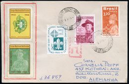 BRASILIEN 1966 (9.8.) 3 Verschiedene Scout-Marken, Dabei Baden-Powell + 2 Jubil.-Vignetten: Corpo Nacional De Escutas (1 - Storia Postale