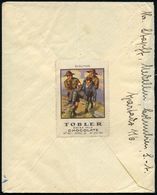 KOLUMBIEN 1930 (8.9.) "Scouting", Color-Werbe-Vignette: CHOCOLAT TOBLER (Abb.: Erste Hilfe) Rs. Als Verschlußmarke Auf Ü - Storia Postale