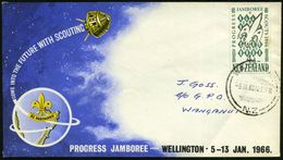 NEUSEELAND 1966 (5.1.) 4 P. "4. National Scout-Jamboree", EF , Bedarfs-FDC-SU. (Mi.449 EF) - - Storia Postale