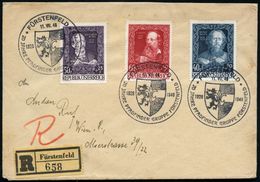 ÖSTERREICH 1948 (11.7.) SSt.: FÜRSTENFELD/20 JAHRE PFADFINDERGRUPPE FÜRSTENFELD 3x + RZ: Fürstenfeld, Klar Gest. Inl.-R- - Covers & Documents