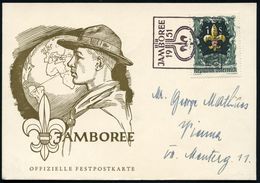 ÖSTERREICH 1951 (4.8.) Viol. SSt: BAD ISCHL/JAMBOREE (Lilie) Auf EF 1 S. "7.Welt-Jamboree" , Klar Gest. Bedarfs-Sonderka - Storia Postale