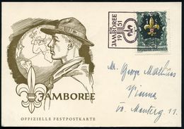 ÖSTERREICH 1951 (4.8.) Viol. SSt: BAD ISCHL/JAMBOREE (Lilie) Auf EF 1 S. "7.Welt-Jamboree" , Klar Gest. Bedarfs-Sonderka - Covers & Documents