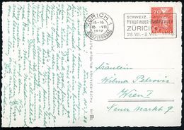 SCHWEIZ 1938 (15.7.) MWSt.: ZÜRICH 1/SCHWEIZ./PFADFINDER-BUNDESLAGER/ZÜRICH.. , Seltene Bedarfs-Kt. - - Storia Postale