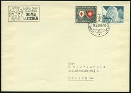 SCHWEIZ 1957 (28.7.) HdN: GOMS/ULRICHEN/LAGER-CAMP/CAMPEGGIO/ROBERT BADEN-POWELL /1857-1957 (Lilie) + 1K:  AUTO-PA Nr.2, - Storia Postale