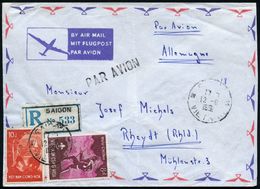 VIETNAM 1960 (12.6.) 8 D. "Nationales Scout-Treffen" U.a., Blauer RZ: SAIGON (Bf. Schwache Mittelfalte) Übersee-Flp.-R-B - Storia Postale