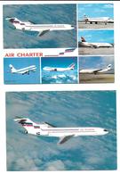 AVIATION Avion Avions AIR CHARTER AIR FRANCE Lot De 2 Cartes (1) BOEING 727 - 228 - Voir Scan R/V Des 2 Cartes*PRIX FIXE - 1946-....: Ere Moderne