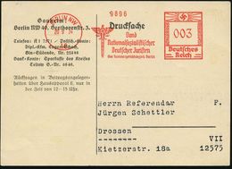 BERLIN NW/ 40/ BNSDJ/ Bund/ Nationalsozialistischer/ Deutscher Juristen.. 1934 (20.9.) AFS= NS-Justiz-Logo Mit Hakenkreu - Polizei - Gendarmerie