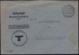 NEUTITSCHEIN (OSTSUDETENLD)/ A 1943 (9.6.) 2K-Steg Auf Dienst-Bf.: FdAR/ Haftanstalt Neutitschein (rs. Klappe Fehlt) Kla - Polizia – Gendarmeria
