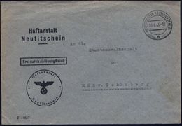 NEUTITSCHEIN (OSTSUDETENLD)/ A 1943 (9.6.) 2K-Steg Auf Dienst-Bf.: FdAR/ Haftanstalt Neutitschein (rs. Klappe Fehlt) Kla - Polizei - Gendarmerie