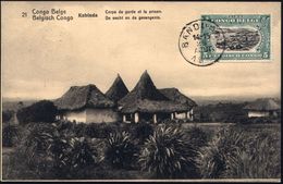 BELGISCH-KONGO 1919 (25.8.) 5 C. BiP Palme, Hellgrün: Kabinda/ Corps De Garde Et La Prison (= Eingeborenen-Polizei- U. G - Polizei - Gendarmerie