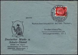 ERKNER/ Erholung An Wald U.Wasser 1940 (28.10.) HWSt (Müggelseelandschaft) Auf Reklame-Bf.: Deutsche Wach- U. Schutz-Die - Police - Gendarmerie