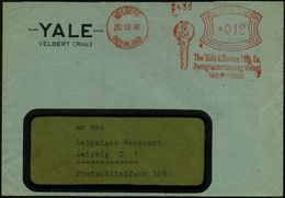 VELBERT/ (RHEINLAND)/ The Yale & Towne Mfg.Co... 1932 (20.12.) AFS = Sicherheitsschlüssel , Firmen-Bf.: YALE.., Vergl. L - Politie En Rijkswacht