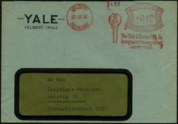 VELBERT/ (RHEINLAND)/ The Yale & Towne Mfg.Co... 1932 (20.12.) AFS = Sicherheitsschlüssel , Firmen-Bf.: YALE.., Vergl. L - Polizei - Gendarmerie