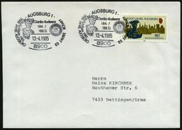 8900 AUGSBURG 1/ Distrikts-Konferenz/ 80 JAHRE ROTARY/ 2000 JAHRE AUGSBURG 1985 (13.4.) SSt = Büste Kaiser Augustus, Rot - Rotary, Lions Club