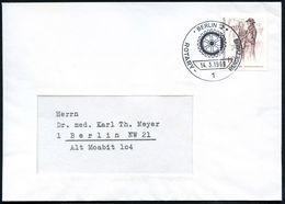 1 BERLIN 12/ ROTARY-RENDEZVOUS 1969 (14.3.) SSt (Rotary-Logo) Ortsbf. (Bo.1477) - - Rotary Club