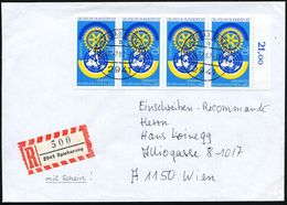 B.R.D. 1987 (16.7.) 70 Pf. "Rotary-Weltkongreß", Reine MeF: Senkr. 4er-Streifen , 1K + RZ: 2941 Spiekeroog, Klar Gest. I - Rotary, Lions Club