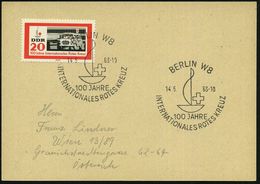 BERLIN W 8/ 100 JAHRE/ INT.ROTES KREUZ 1963 (14.5.) SSt Auf EF 20 Pf. "100 Jahre I.R.K." (Mi.957) Ausl.-ET-Kt. (Bo.1161) - Croix-Rouge