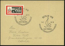 BERLIN W 8/ 100 JAHRE/ INT.ROTES KREUZ 1963 (14.5.) SSt Auf EF 20 Pf. "100 Jahre I.R.K." (Mi.957) Ausl.-ET-Kt. (Bo.1161) - Rotes Kreuz