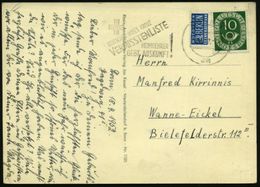 BONN 1/ Am/ DEUTSCHES ROTES KREUZ/ VERMISSTENLISTE/ HEIMKEHRER/ GEBT AUSKUNFT! 1952 (18.4.) Seltener MWSt (Kreuz) Bedarf - Croce Rossa