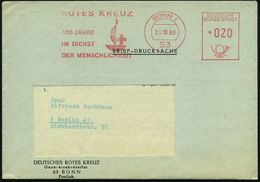 53 BONN 1/ ROTES KREUZ/ 100 JAHRE/ IM DIENST/ DER MENSCHLICHKEIT 1966 (21.10.) Jubil.-AFS = IRK-Logo , Dienst-Bf.:  D R  - Croix-Rouge